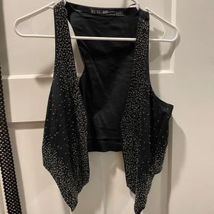 Black beaded vest from buckle small